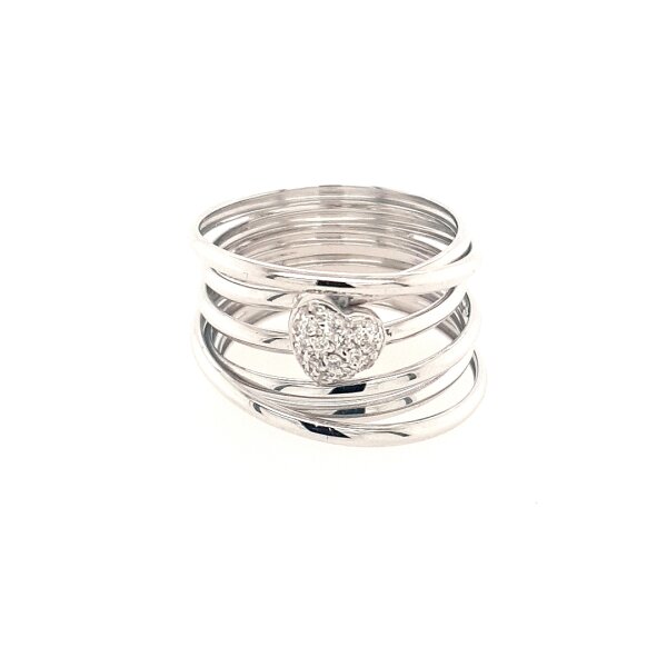 Ring 18 Karat Weissgold Brillant 0,18ct