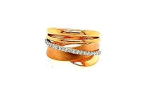 Ring 18 Karat Rot/Weissgold Brillanten