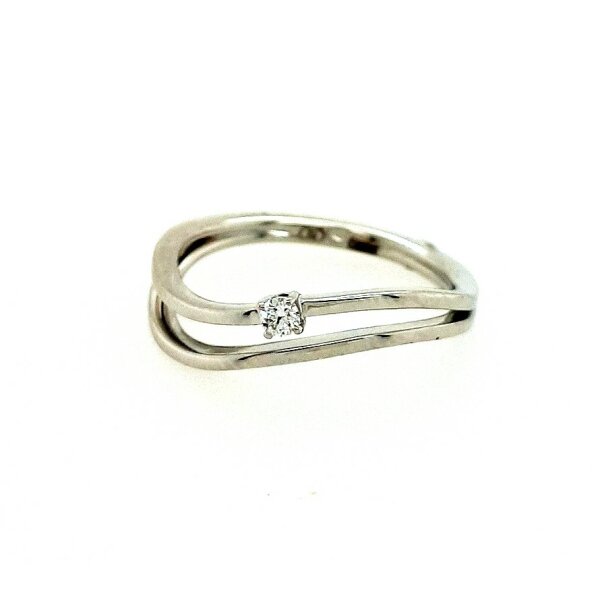 Ring 18 Karat Weissgold Brillant 0,05ct