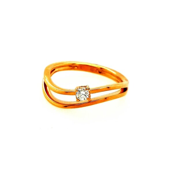 Ring 18 Karat Rotgold Brillant 0,10ct