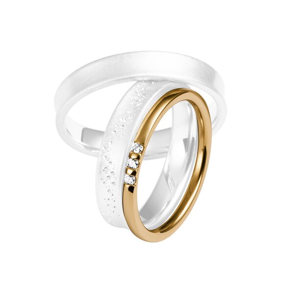 Ring 14 Karat Rotgold 3 Brillanten 0,045ct