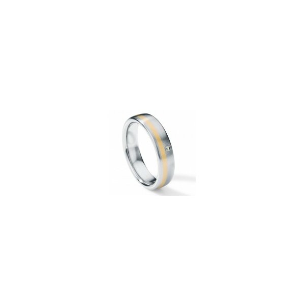 Ring Edelstahl Brillant 18 Karat Gelbgold