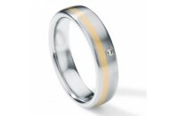 Ring Edelstahl Brillant 18 Karat Gelbgold