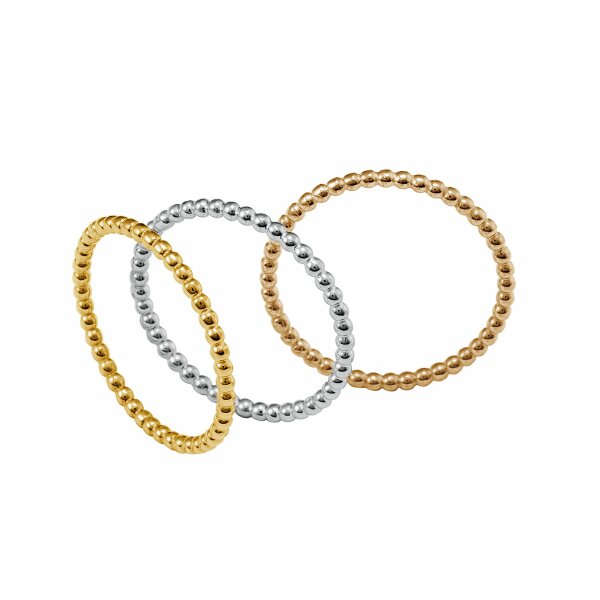 Ring 14 Karat Weissgold 1,5mm Kugeln