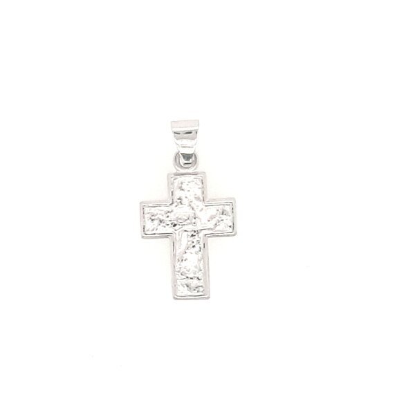 Anh&auml;nger 14 Karat Weissgold Kreuz