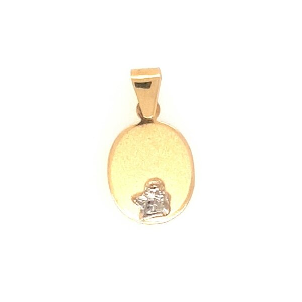 Anh&auml;nger 14 Karat Gelb/Weissgold Schutzengel