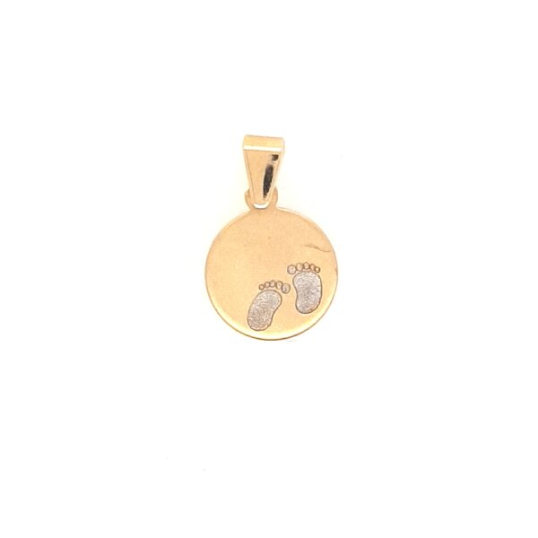 Anh&auml;nger 14 Karat Gelbgold Babyf&uuml;&szlig;e