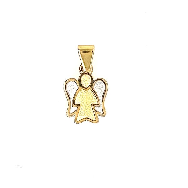 Anh&auml;nger 14 Karat Gelb/Weissgold Schutzengel