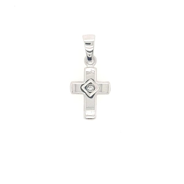 Anh&auml;nger 14 Karat Weissgold Kreuz