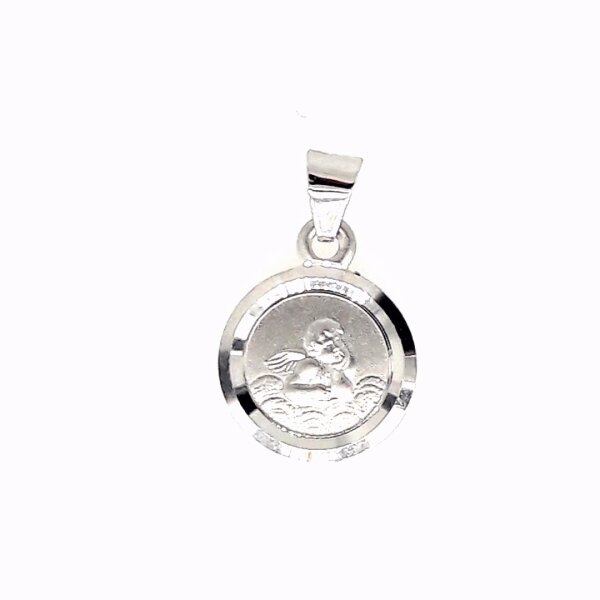 Anh&auml;nger 14 Karat Weissgold Schutzengel