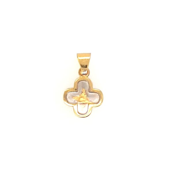 Anh&auml;nger 14 Karat Gelb/Weissgold Schutzengel