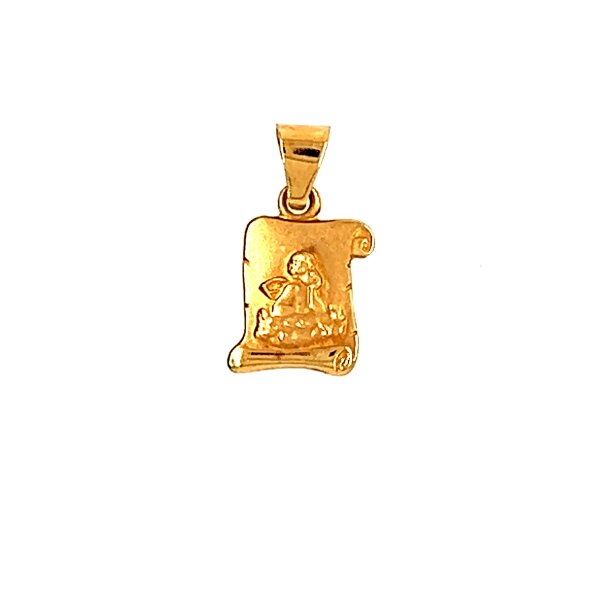 Anh&auml;nger 14 Karat Gelbgold Briefrolle Schutzengel