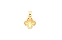 Anh&auml;nger 14 Karat Gelbgold Kreuz mit Schutzengel