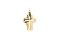 Anh&auml;nger 14 Karat Gelb/Weissgold Kreuz Brillant 0,012ct