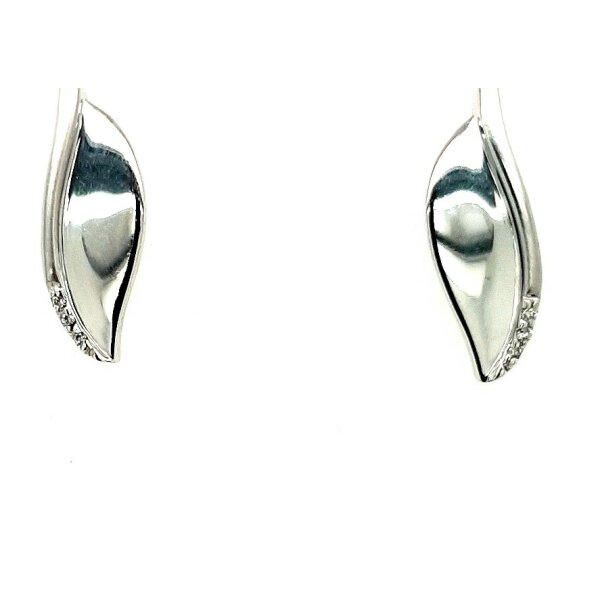 Ohrschmuck 14 Karat Weissgold Brillant 0,02ct G vs