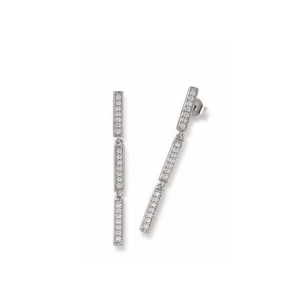 Ohrschmuck 925 Silber rhodiniert weisse Zirkonia