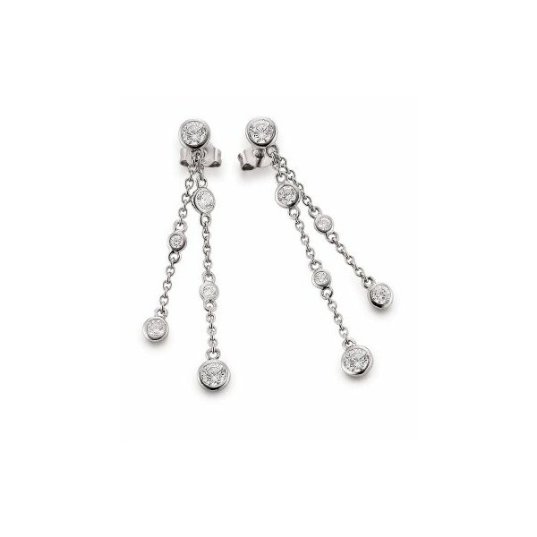 Ohrschmuck 925 Silber rhodiniert 12 Zirkonia