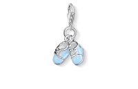 Anh&auml;nger 925 Silber Blaue Babyschuhe Kaltemaille