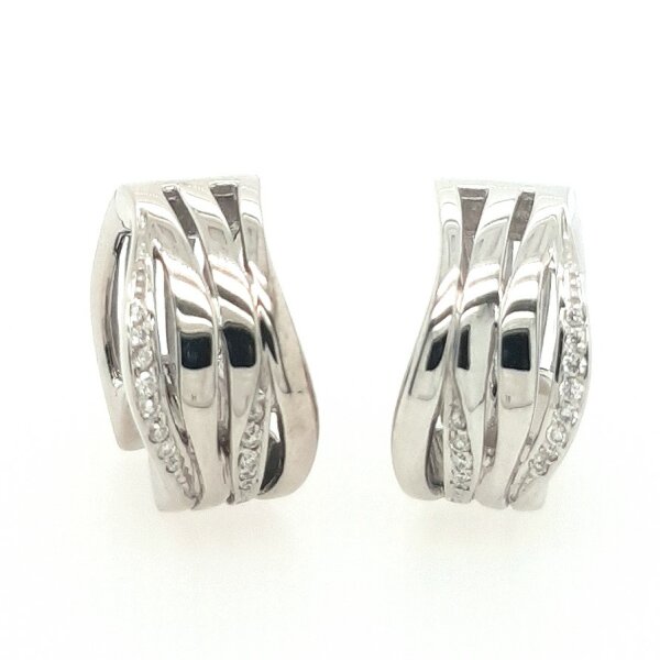 Ohrschmuck 14 Karat Weissgold Brillanten 0,10ct WSI