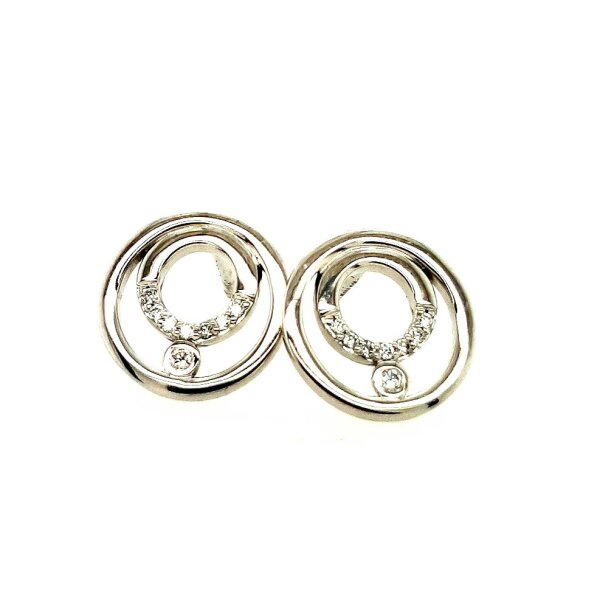 Ohrschmuck 14 Karat Weissgold Brillanten 0,10ct
