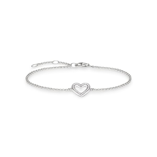 Armschmuck 925 Silber weisse Zirkonia Herz