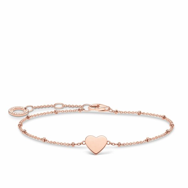 Armschmuck 925 Silber rotvergoldet Herz mit Kugeln
