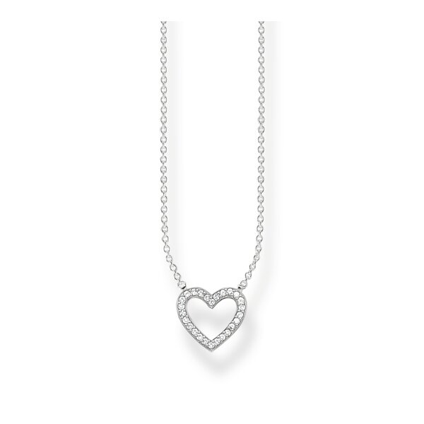 Halsschmuck 925 Silber weisse Zirkonia Herz