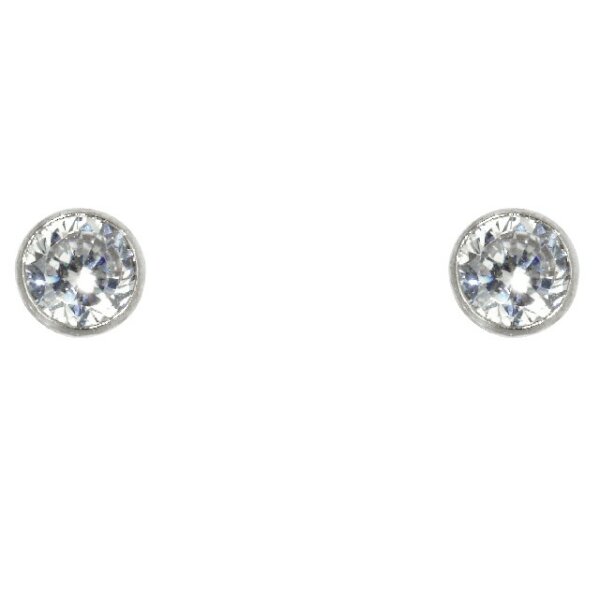 Ohrschmuck 14 Karat Weissgold Zirkonia