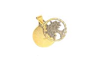 Anh&auml;nger 14 Karat Gelb/Weissgold Lebenbaum