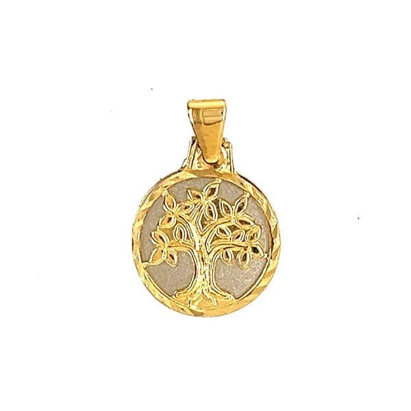 Anh&auml;nger 14 Karat Gelb/Weissgold Lebensbaum