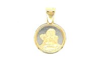 Anh&auml;nger 14 Karat Gelb/Weissgold Schutzengel mit Gravurplatte