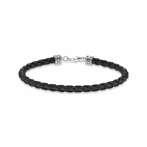 Lederarmband schwarz 925 Silber