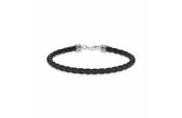 Lederarmband schwarz 925 Silber