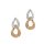 Ohrschmuck 14 Karat Rot/Weissgold wei&szlig;e & braune Brillanten