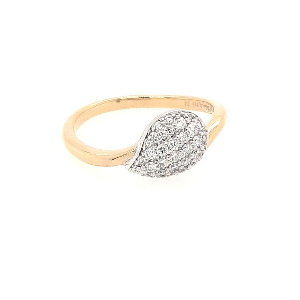 Ring 14 Karat Weiss/Gelbgold Brillanten