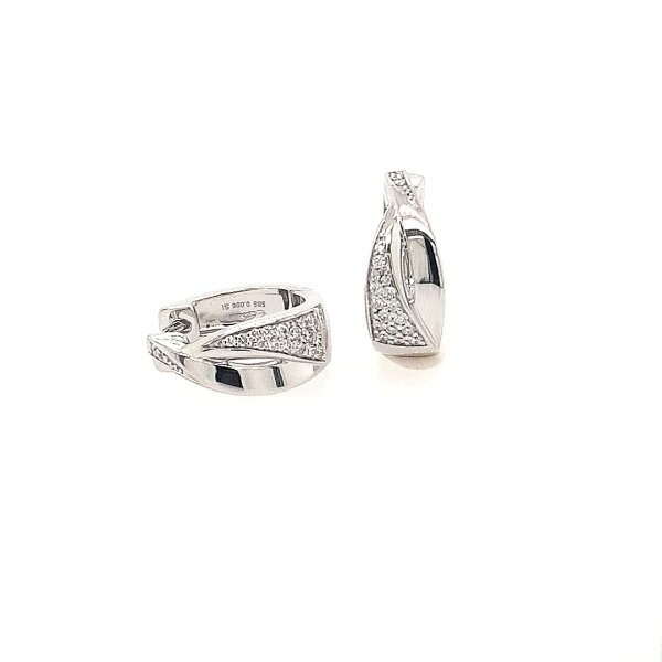 Ohrschmuck 14 Karat Weissgold Brillanten