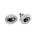 Ohrschmuck 14 Karat Weissgold Brillanten & London Blue Topas
