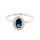 Ring 14 Karat Weissgold Brillanten & London Blue Topas