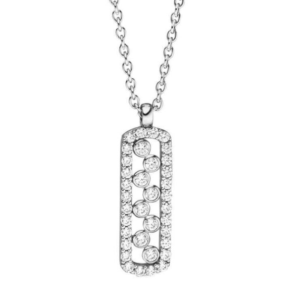 Halsschmuck 925 Silber rhodiniert Zirkonia
