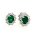 Ohrschmuck 18 Karat Weissgold Smaragd Brillant