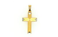 Anh&auml;nger 14 Karat Gelb/Weissgold Kreuz