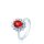 Ring 18 Karat Weissgold Rubin 0,43ct  Brillanten 0,20ct G vs