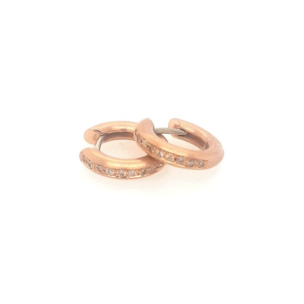 Ohrschmuck 18 Karat Rotgold 22 hellbraune Brillanten