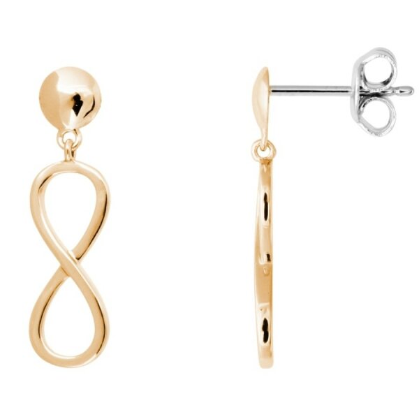 Ohrschmuck 925 Silber gelb vergoldet  Unendlichkeit