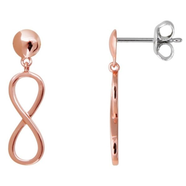 Ohrschmuck 925 Silber rose vergoldet  Unendlichkeit