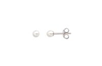 Ohrschmuck 925 Silber rhodiniert Perle 4mm