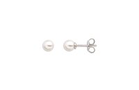 Ohrschmuck 925 Silber rhodiniert Perle 5mm