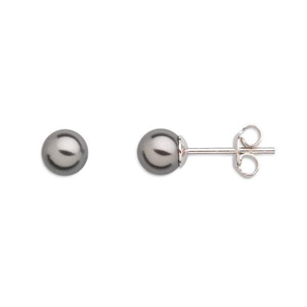 Ohrschmuck 925 Silber rhodiniert Perle 6mm