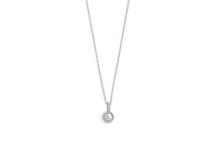 Halsschmuck 925 Silber rhodiniert Perle 8mm+Zirkonia
