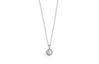 Halsschmuck 925 Silber rhodiniert Perle 10mm+Zirkonia